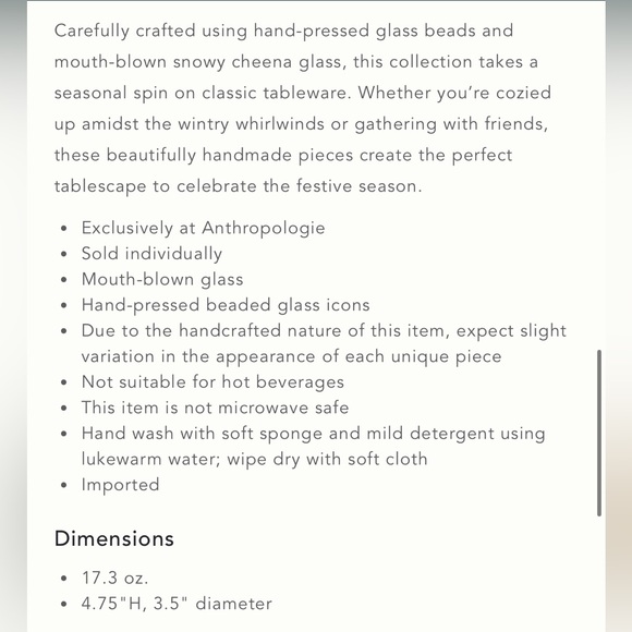 NWT Anthropologie Festive Icon Juice Glass Candy Cane - Picture 6 of 6